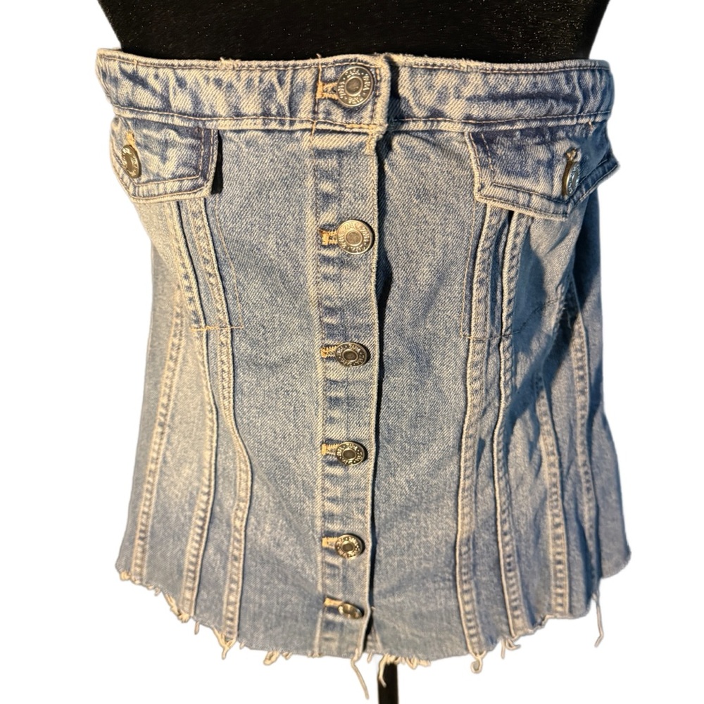 Denim Button-Up Corset Top